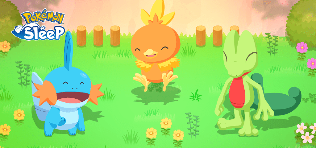 Mudkip, Torchic e Treecko in Pokémon Sleep