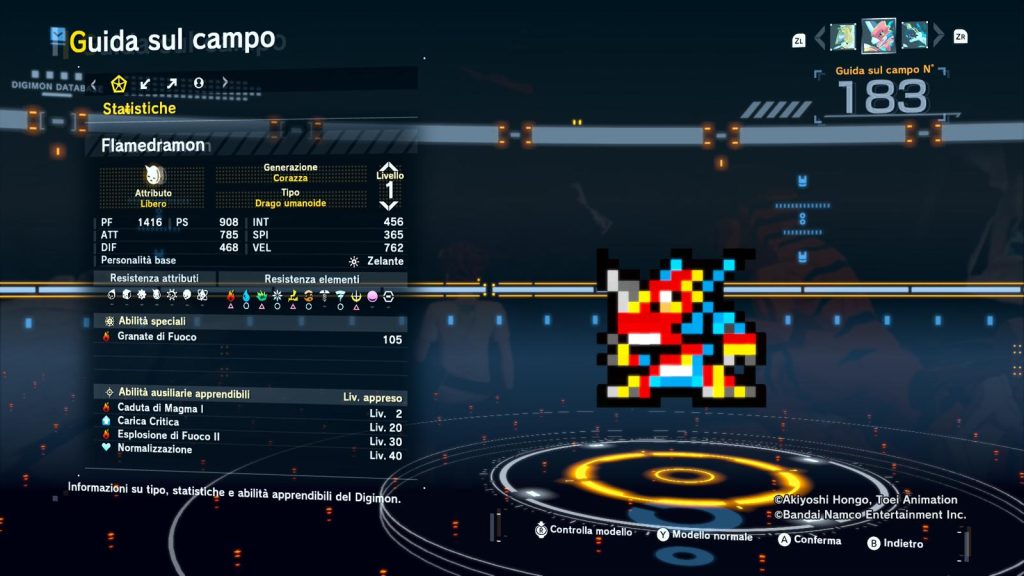 flamedramon modello pixel