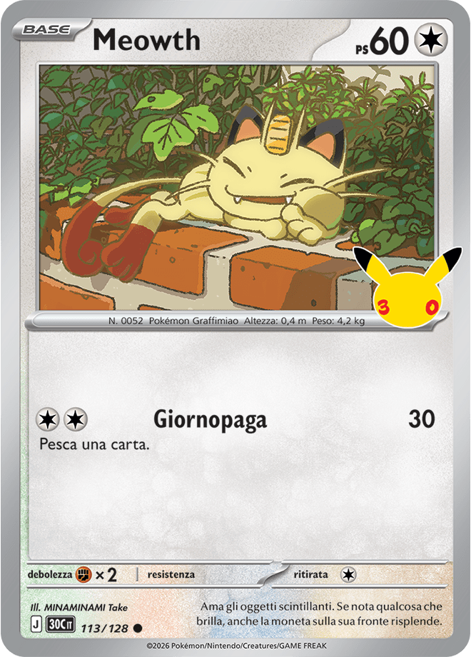 Meowth 30° Anniversario