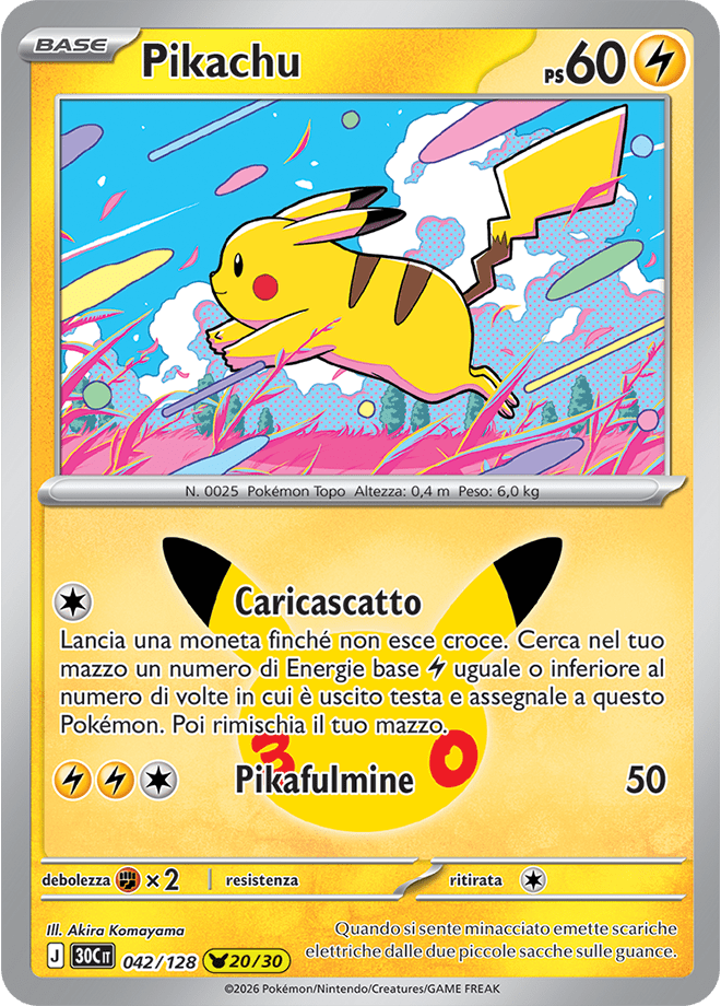 Pikachu 20 30° Anniversario