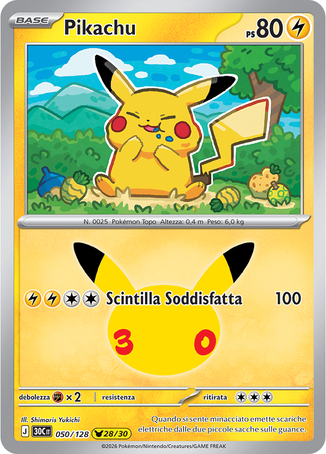 Pikachu 28 30° Anniversario