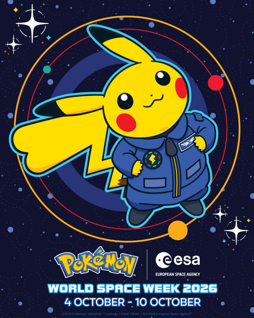 Pikachu in veste di astronauta per Settimana Mondiale dello spazio 2026, dal 4 al 10 ottobre