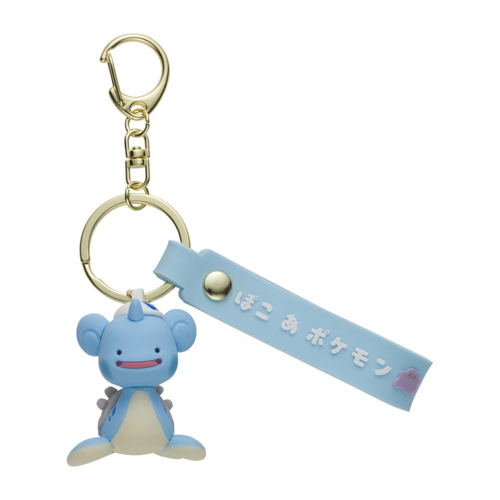 Portachiavi 3D di Ditto trasformato in Lapras con cappellino blu, collezione Pokopia Pokémon Center